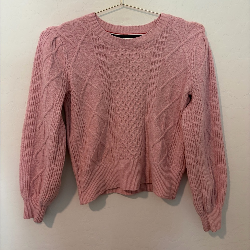 U.S. Polo Assn. Women's Pink Cable Knit Sweater